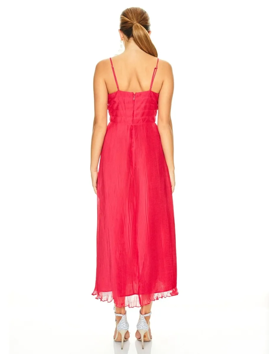 RASPBERRY SORBET MIDI DRESS