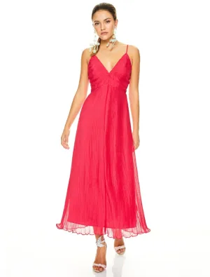 RASPBERRY SORBET MIDI DRESS