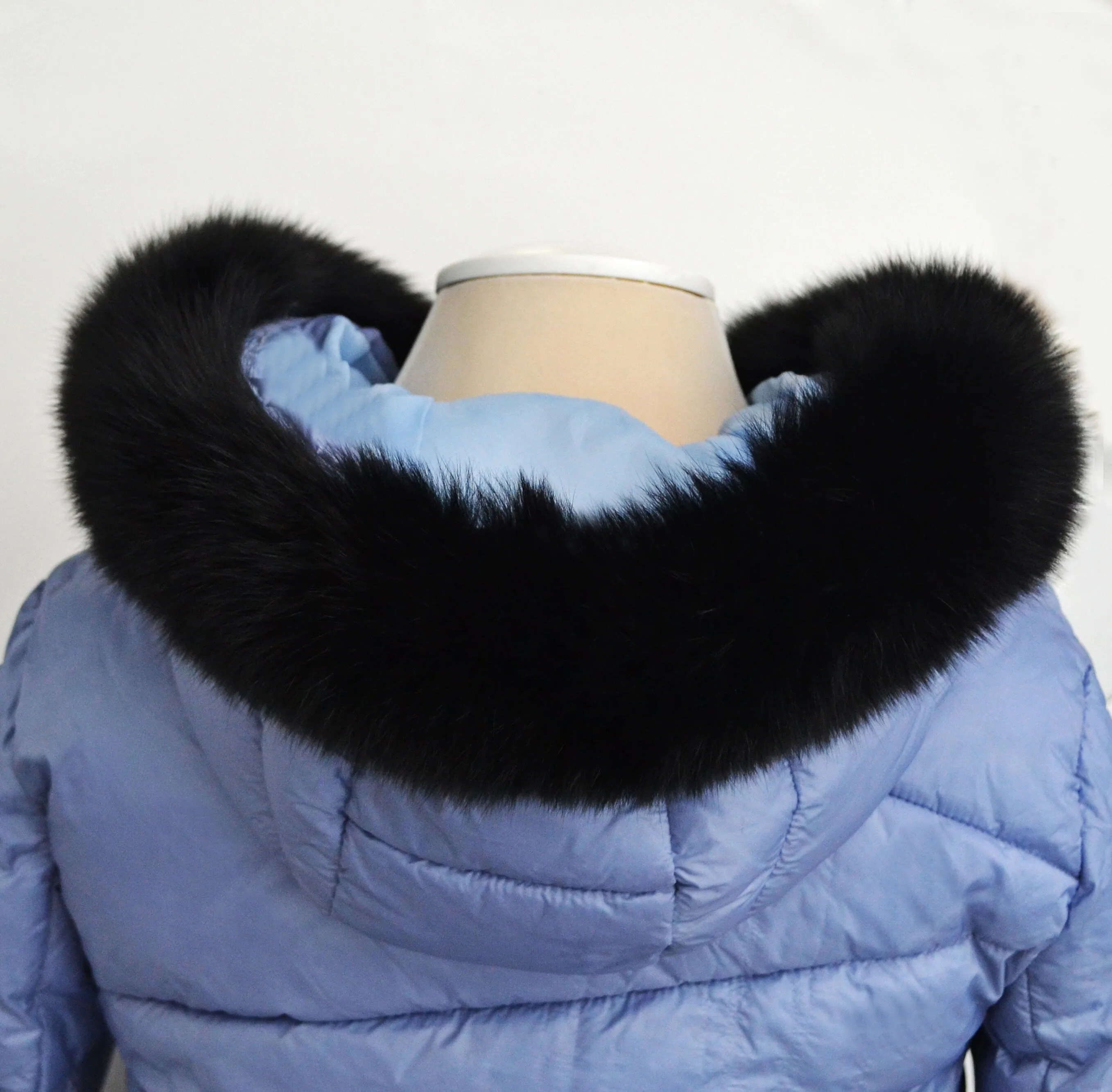 READY to SHIP, not Tail, 60-80 cm Super Soft Real Black Fox Fur Trim Hood, Fur collar trim, Fox Fur Collar, Fur Ruff, Fur Hood, Fox Fur, Fur