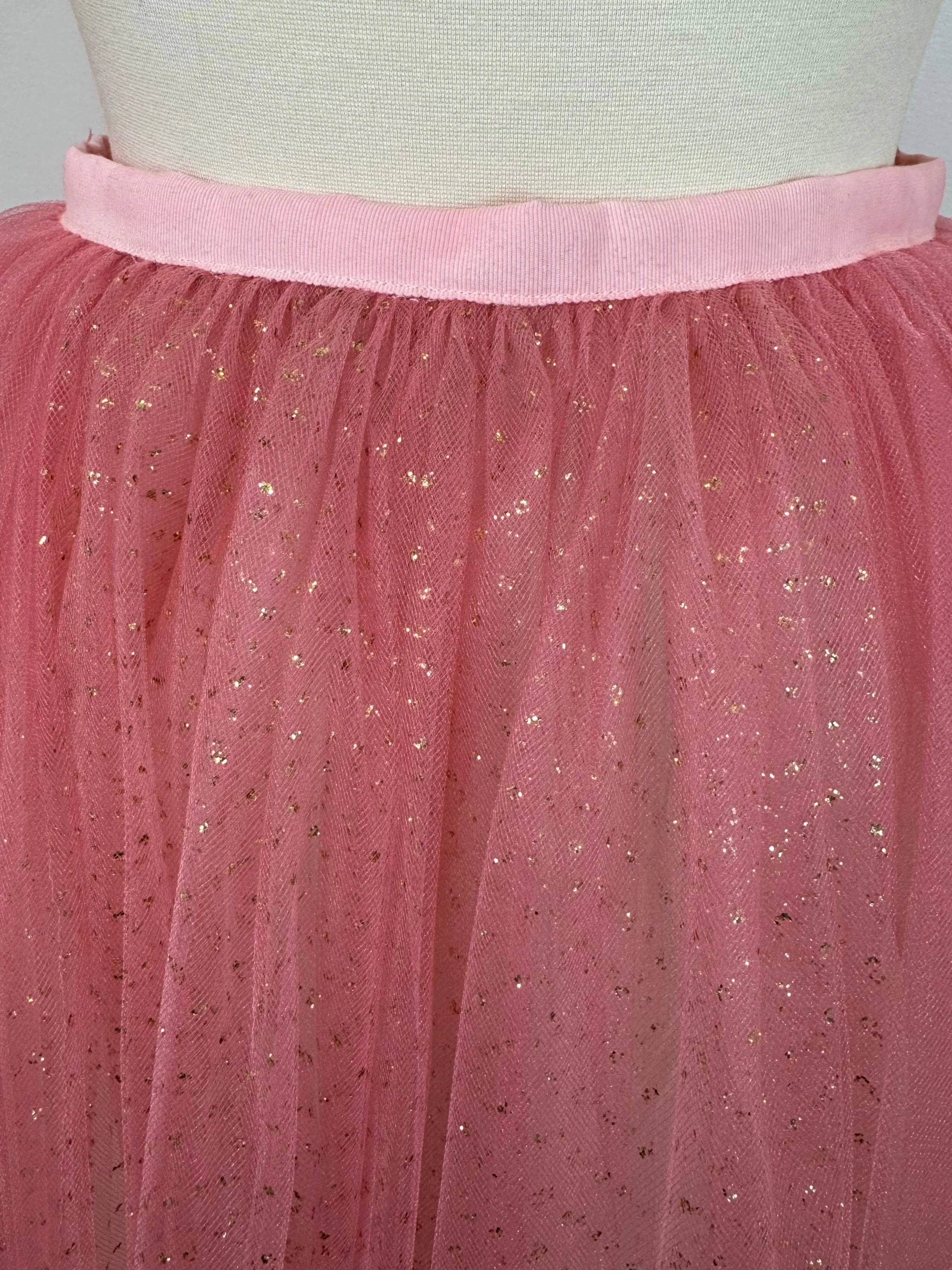 Ready-To-Wear Tulle Overskirt Dusty Rose with Sparkle