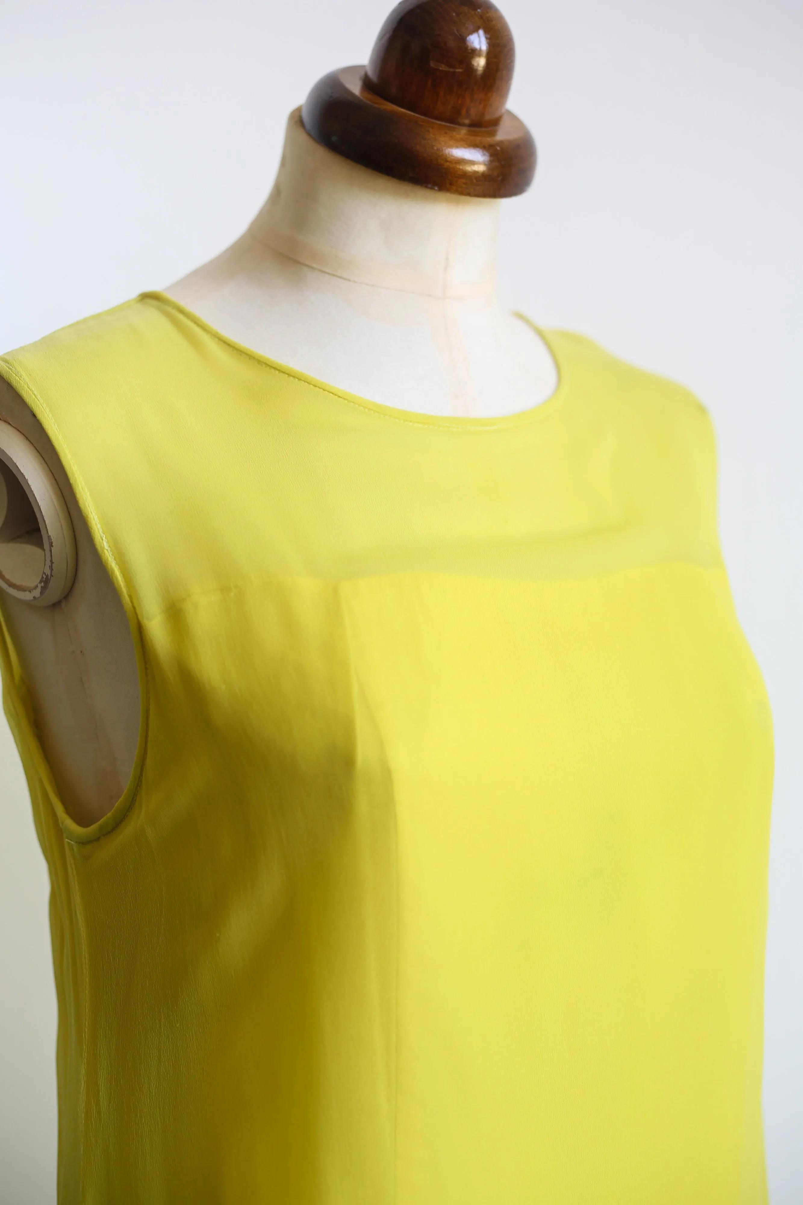 RESERVED - Vintage 1960s Yellow Chiffon Cocktail Dress (As Is)