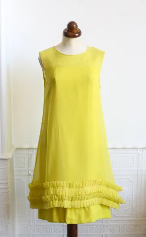 RESERVED - Vintage 1960s Yellow Chiffon Cocktail Dress (As Is)