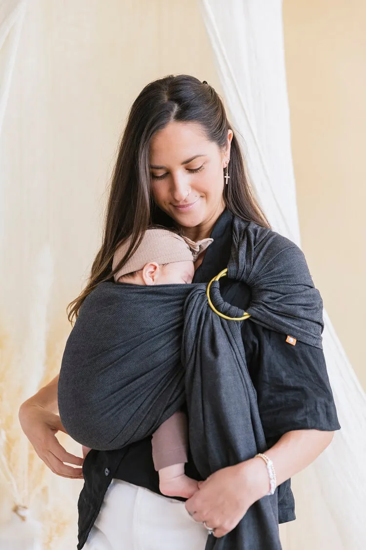 Simple Black - Handwoven Ring Sling