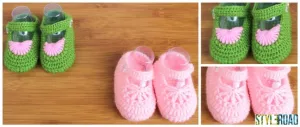 StyleRoad Infant Handmade Crochet Woolen Booties (Pack of 2)