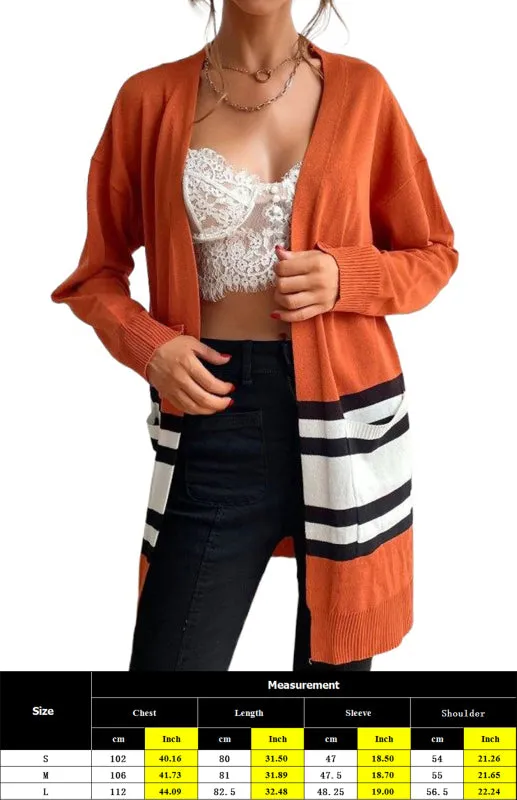 Toleet-Winter outfits Women's Contrast Stitching Sweater Cardigan