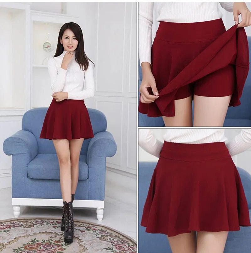 VenusFox Plus Size High Waist Short Mini Skirt Pants