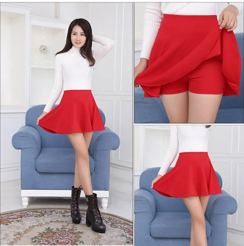 VenusFox Plus Size High Waist Short Mini Skirt Pants