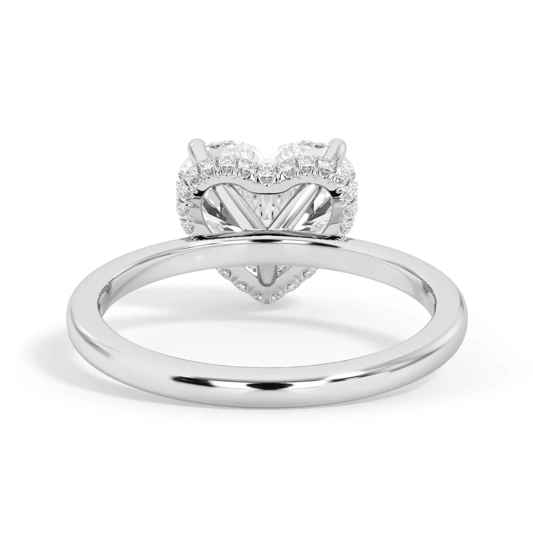 Wrap Diamond Engagement Ring with Plain Band - White Wrap