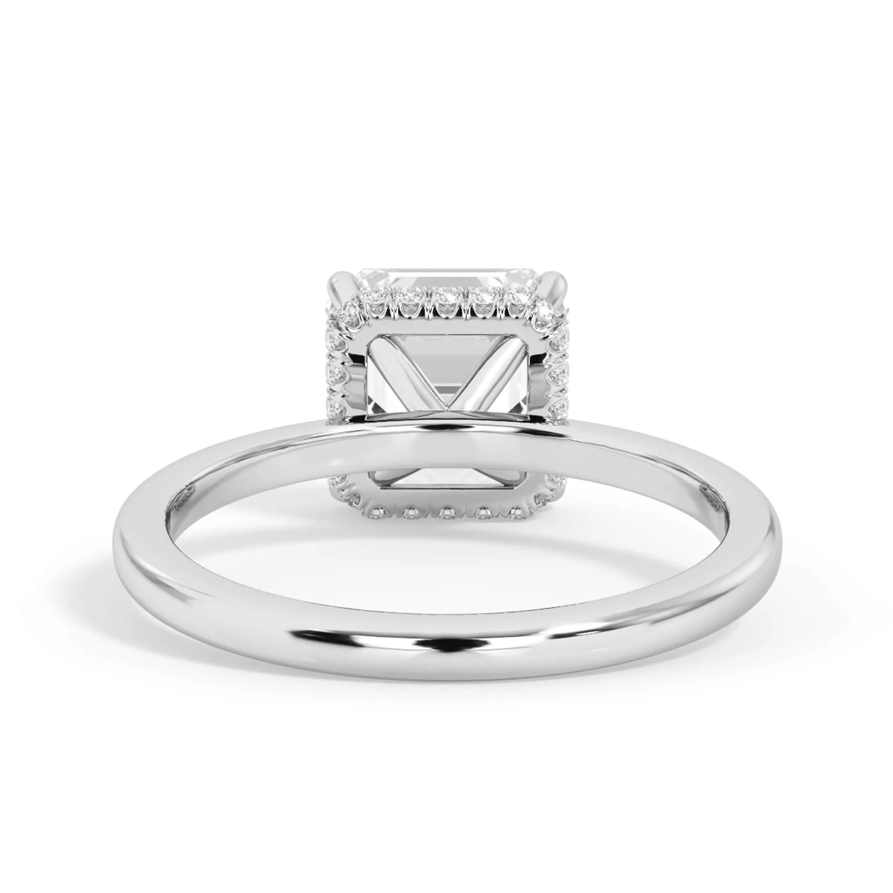 Wrap Diamond Engagement Ring with Plain Band - White Wrap