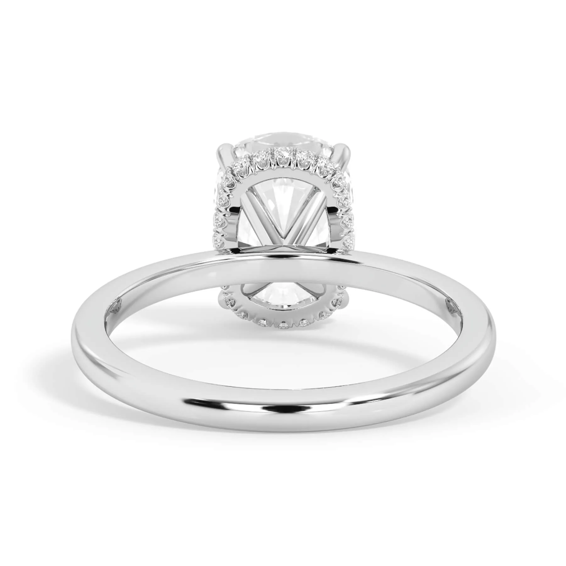 Wrap Diamond Engagement Ring with Plain Band - White Wrap