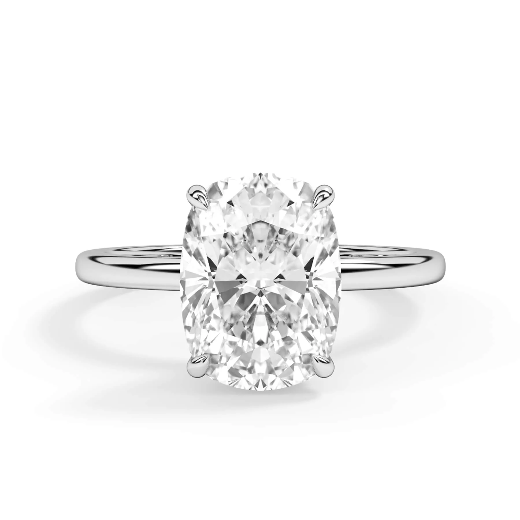 Wrap Diamond Engagement Ring with Plain Band - White Wrap