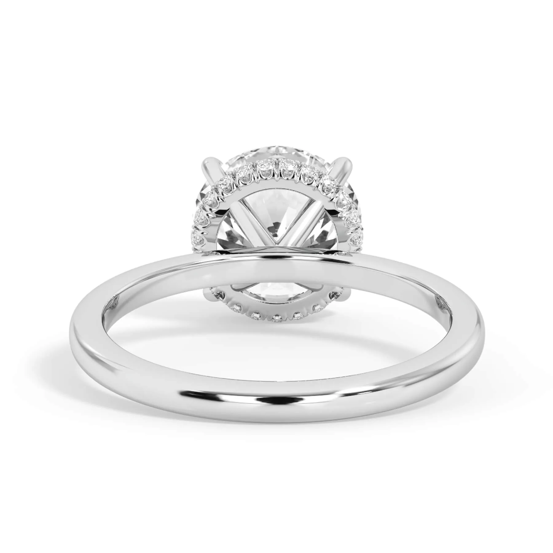 Wrap Diamond Engagement Ring with Plain Band - White Wrap